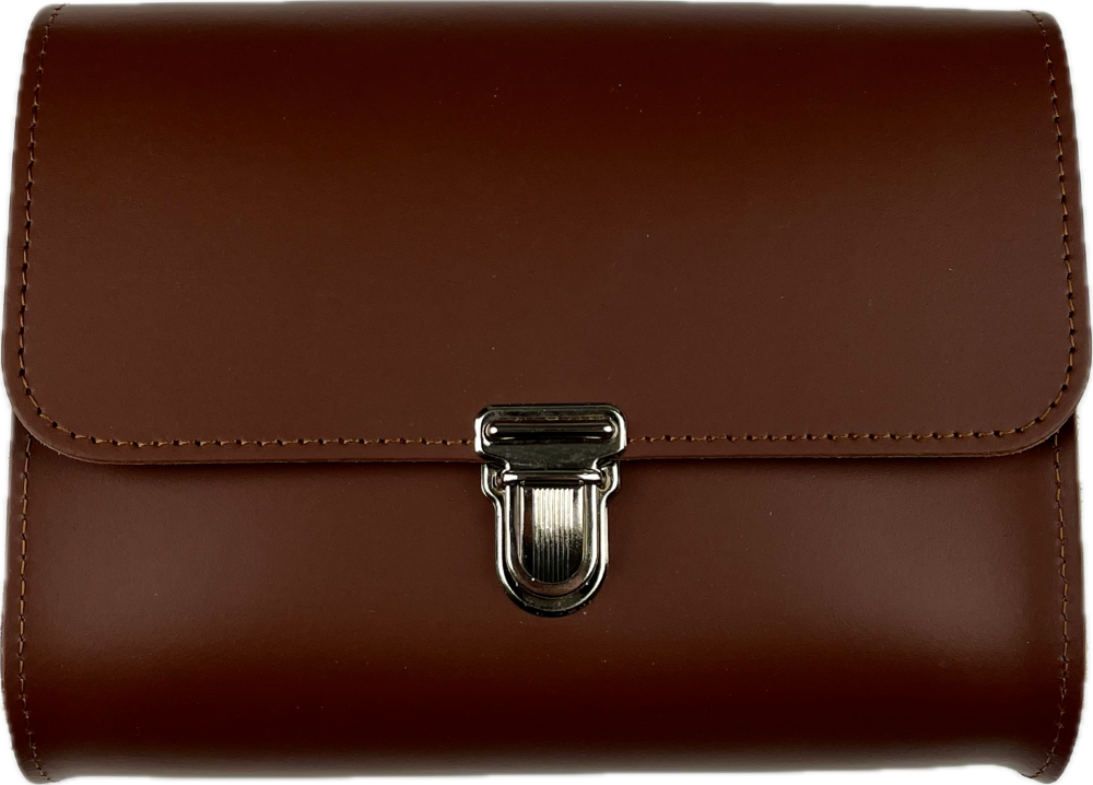 Leder Umhängetasche Roma mocca glatt